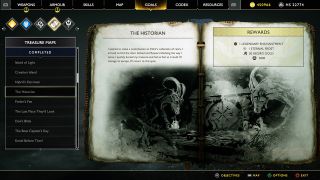God of War treasure map: The Historian