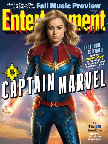 Brie Larson as Captain Marvel on the cover of Entertainment Weekly.