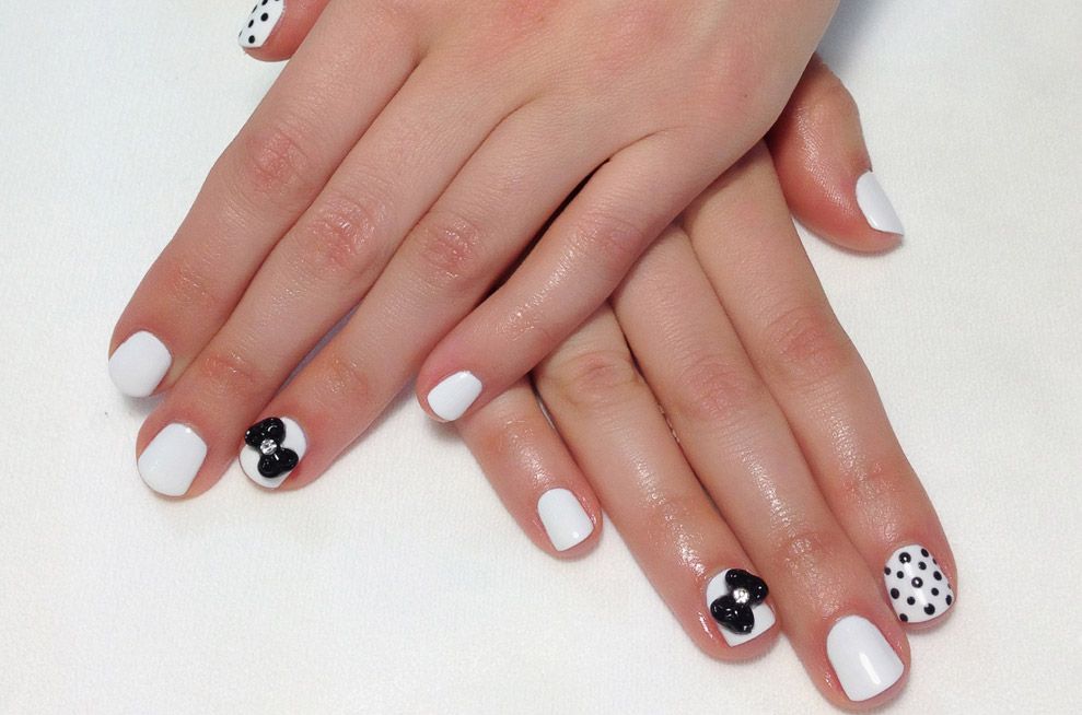 White nail art