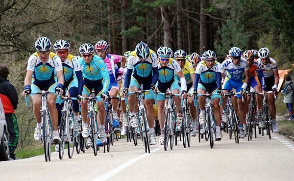 Team Astana controls the pace for its leader Alberto Contador.