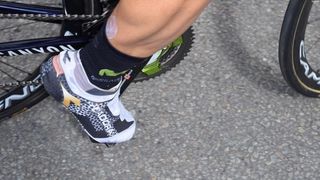 Diadora shoe covers let Movistar riders pick their shoes