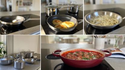 best non-toxic pans being used, from Made In, Le Creuset, Ninja, and Greenpan