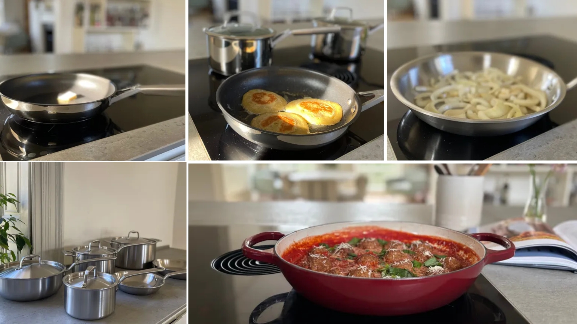 best non-toxic pans being used, from Made In, Le Creuset, Ninja, and Greenpan