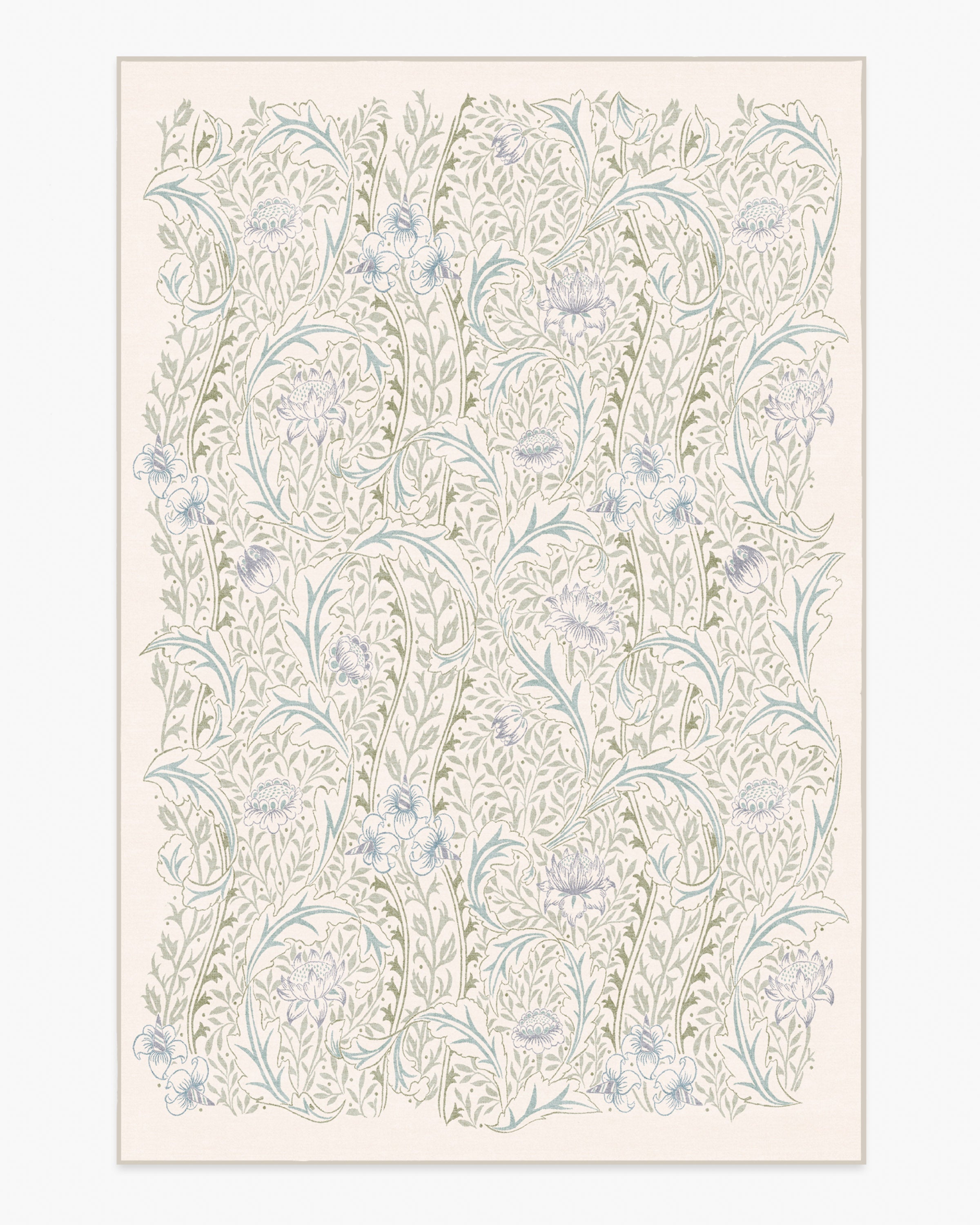 Wild Tulip &amp;amp; Vine Cream Rug by Morris &amp;amp; Co.