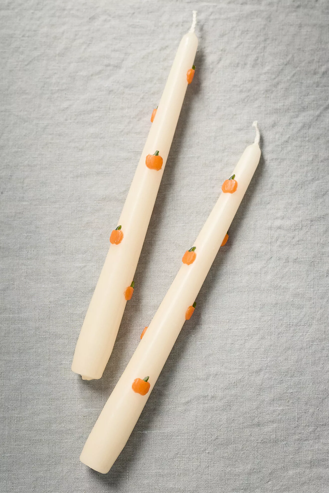 Icon Pumpkin Taper Candles, Set of 2