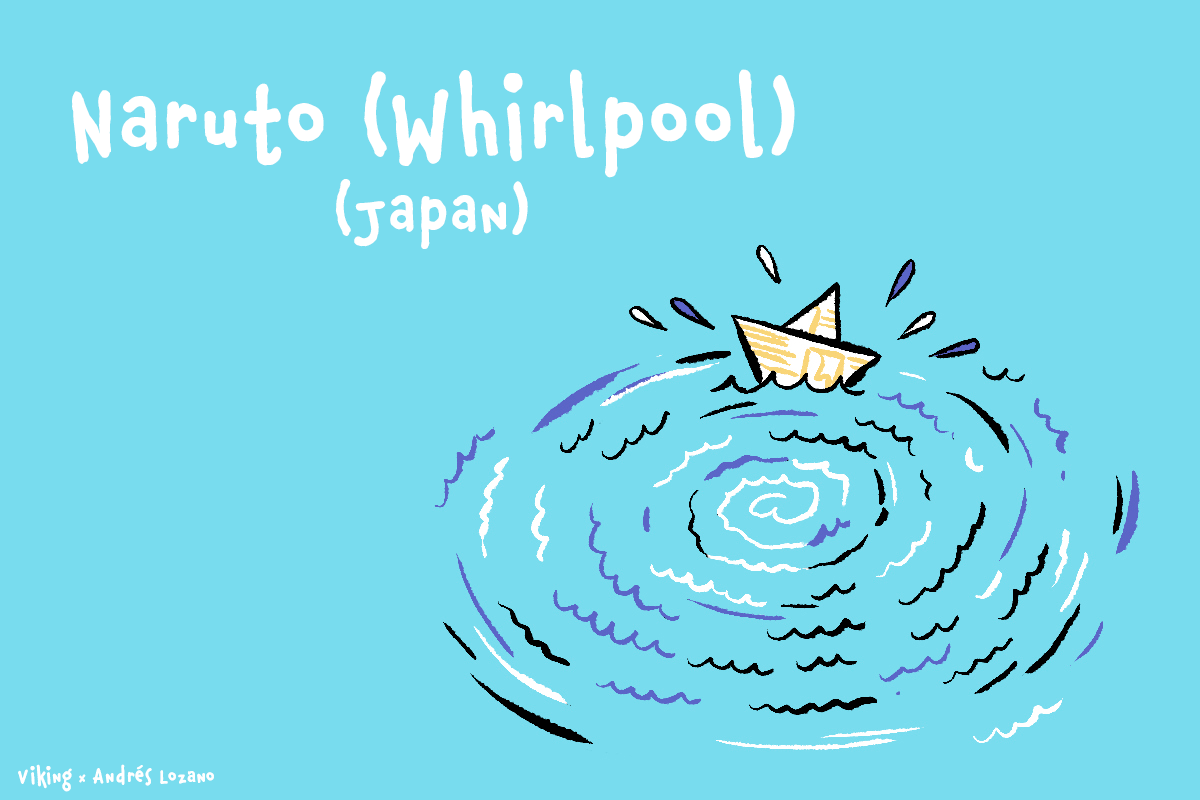 The Japanese borrow a term for whirlpools found in a channel between the city of Naruto and Awaji Island
