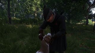 Henry petting Mutt