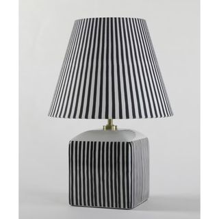 M&S Joshua Ceramic Striped Rechargeable Table Lamp