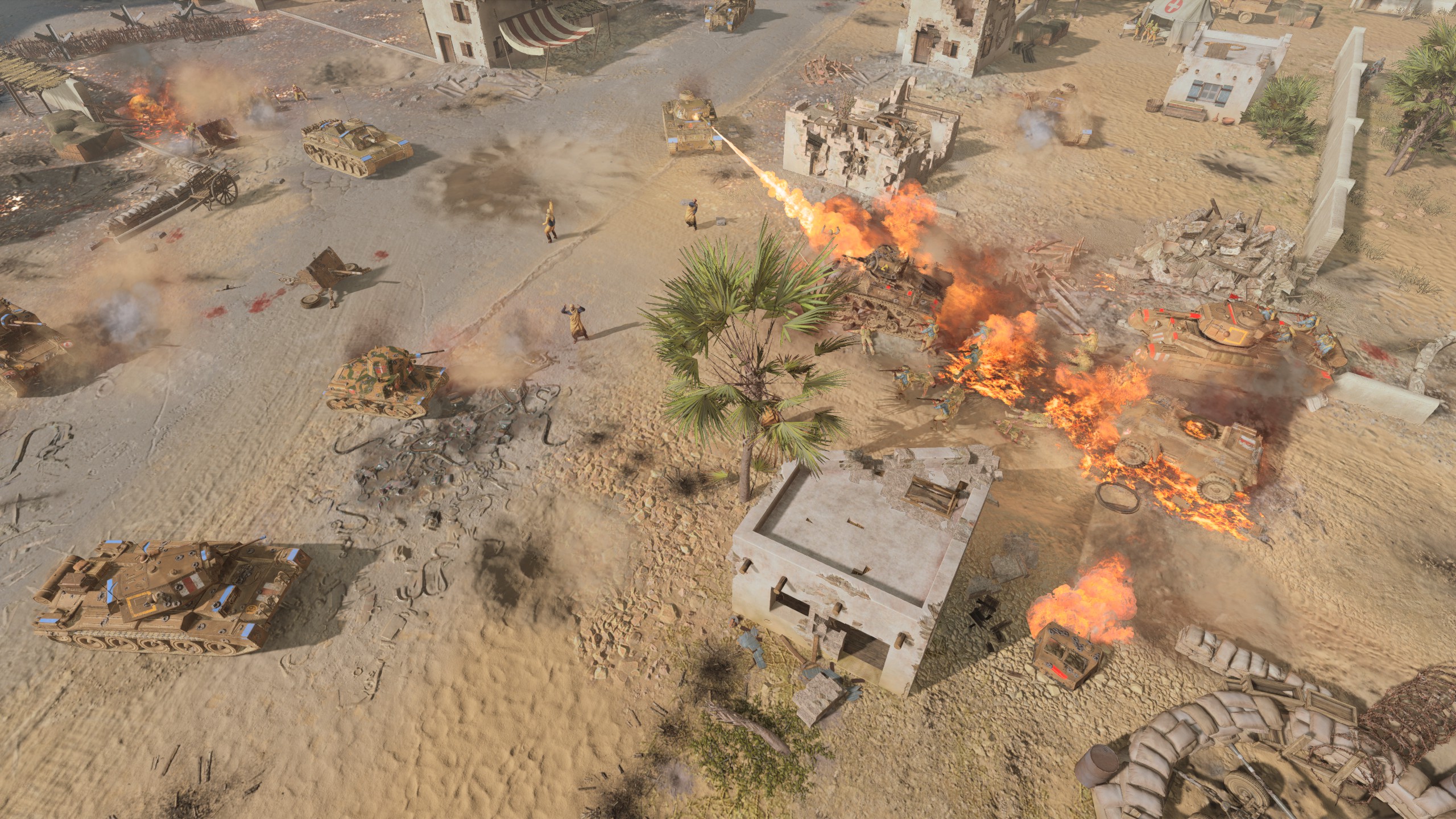 Company of Heroes 3 battle in a North African village