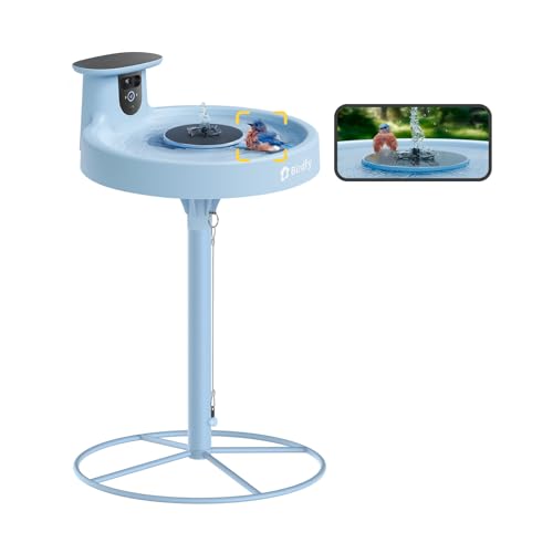 Birdfy Smart Bird Bath With Camera Solar Powered &amp;amp; Fountain &amp;amp; Stand, Dual-Lens Camera for Wildbird Watching, Auto Capture Bird Videos &amp;amp; Motion Detection (ai Lifetime)