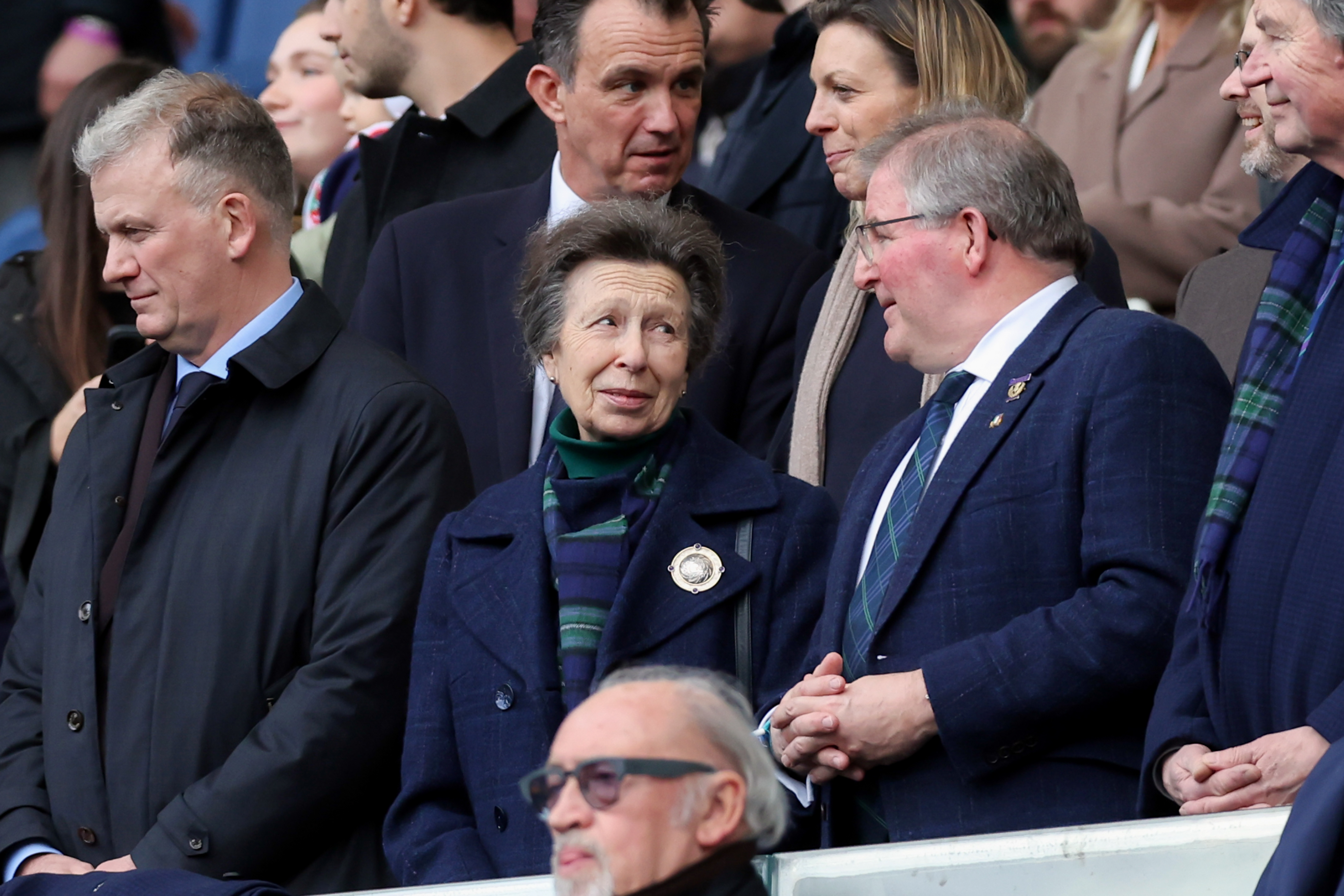 Princess Anne at the Guinness Six Nations 2026 Round 1 match between Italy and Scotland at Olympic Stadium. Final scores