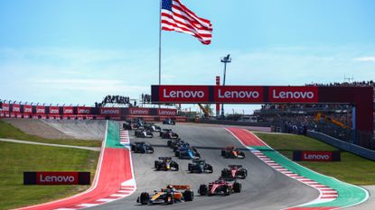 Formula 1 drivers race at the Circuit of the Americas in Austin, Texas, in 2023.