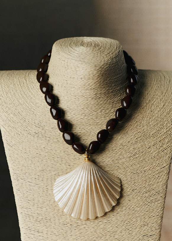 Sacha Necklace - Pearlescent Brown - Resin - S&amp;eacute;zane