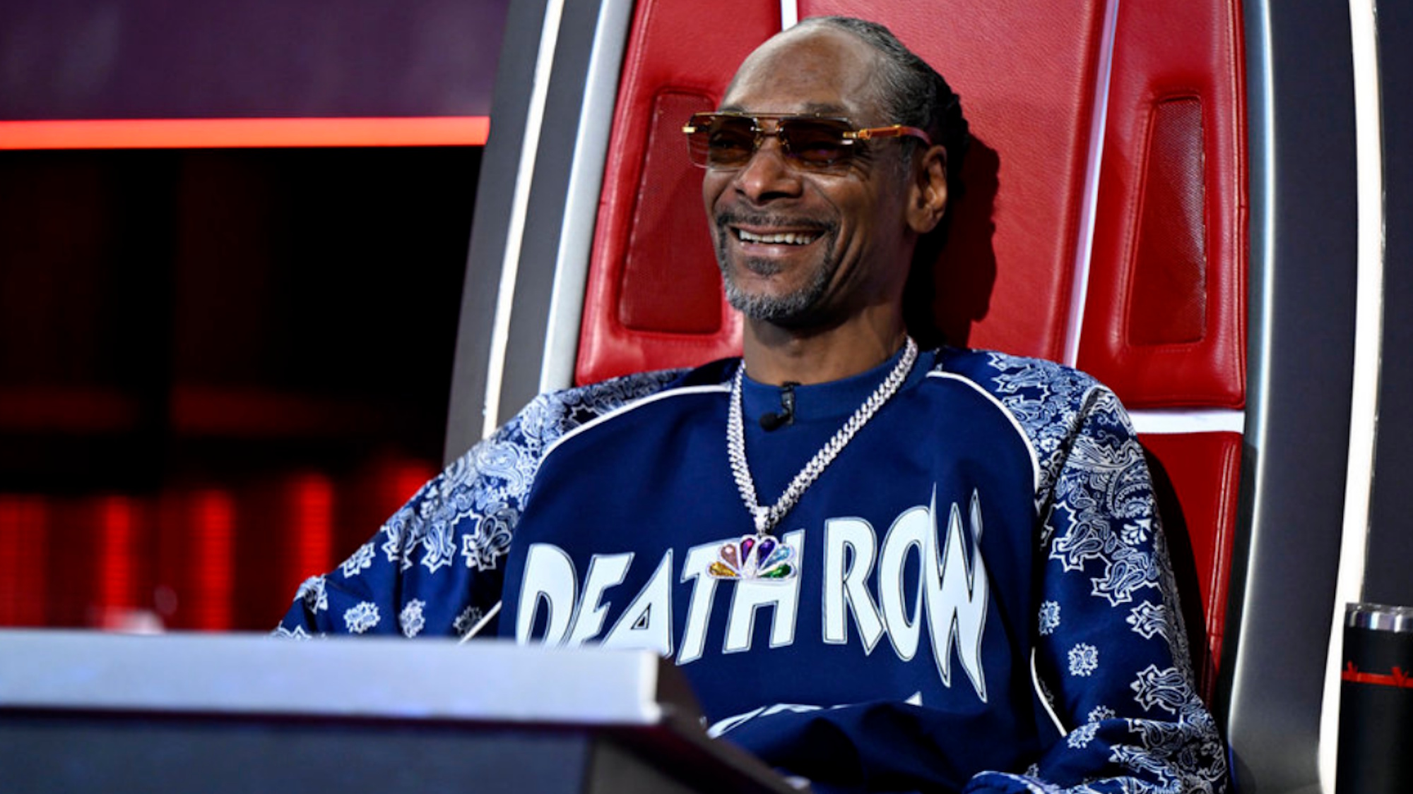 Snoop Dogg is shown on The Voice.