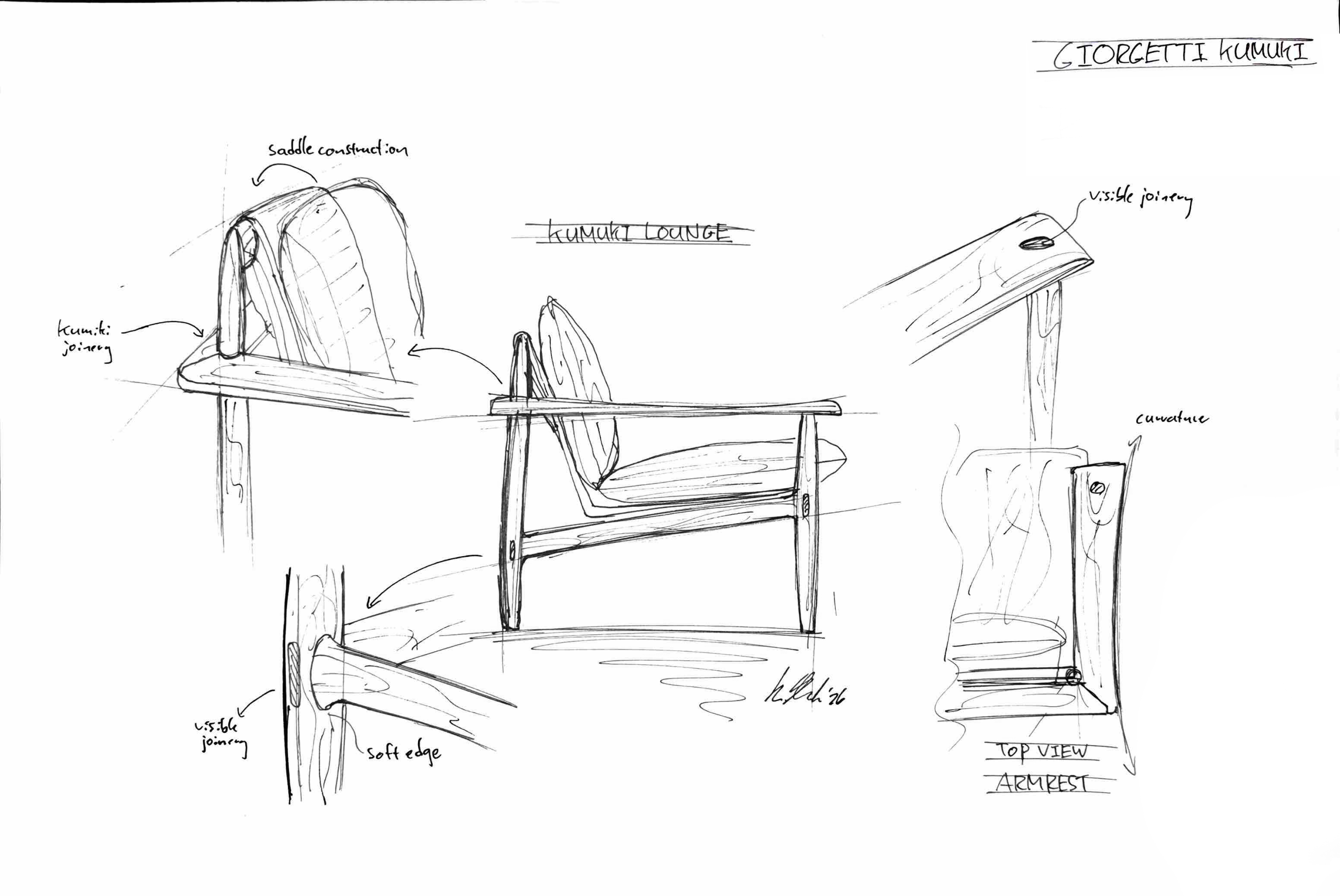 Giorgetti chair sketches