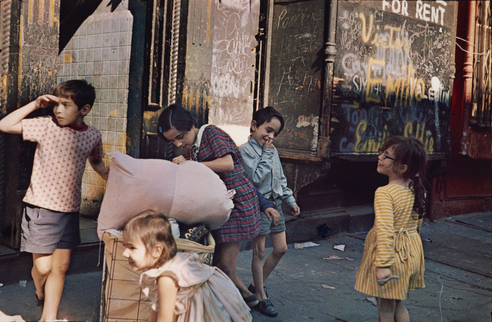 children in street in 20th century photograph