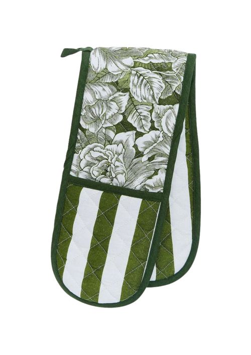 Burleigh X Bedeck of Belfast |&nbsp; Green Hibiscus Double Oven Gloves