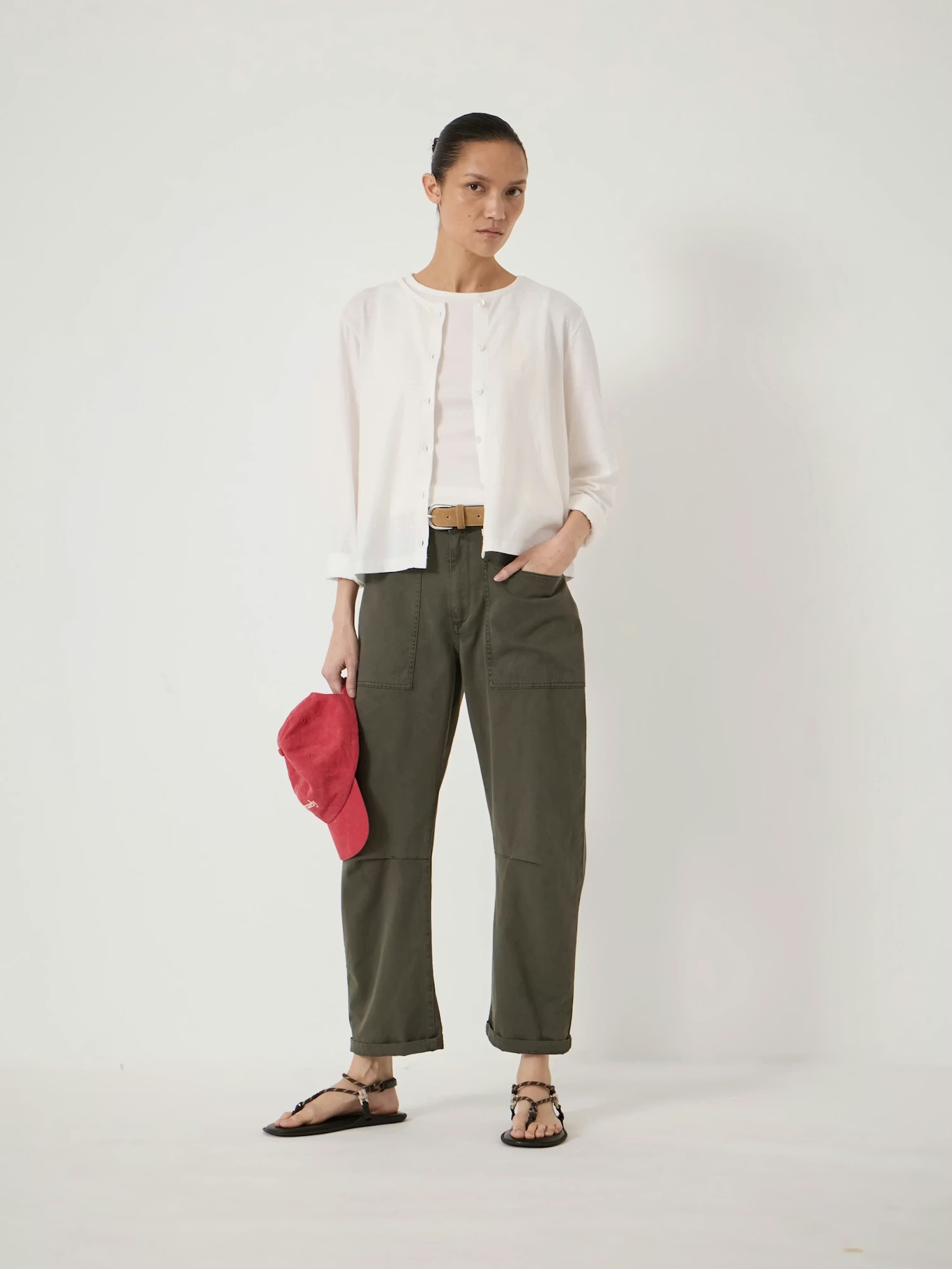 Hush, Cordy Barrel Leg Cotton Trouser