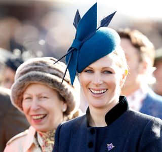 Zara Tindall wearing the Juliette Botterill bow and arrow cocktail hat in 2019