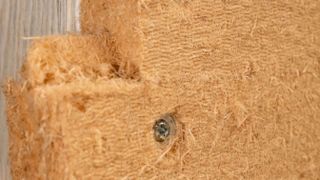 a close up of wood fibre insulation