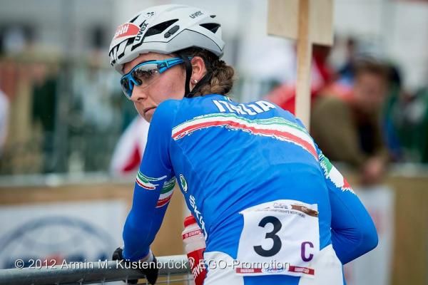 Eva Lechner waits her turn in the team relay