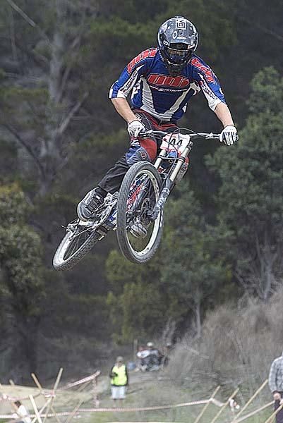Brad Oien in action during the men's elite downhill.