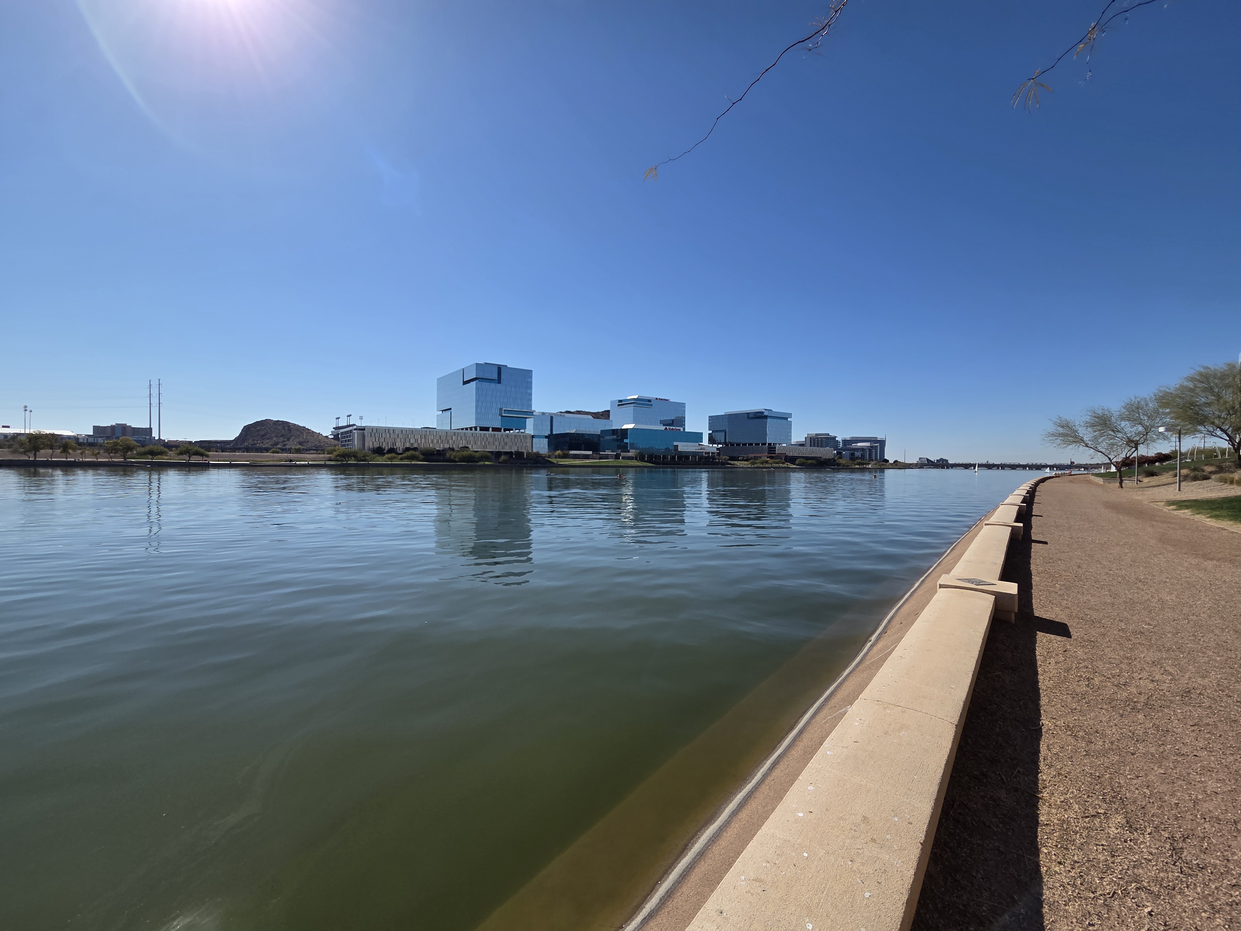 Tempe Town Lake captured at various zoom levels.