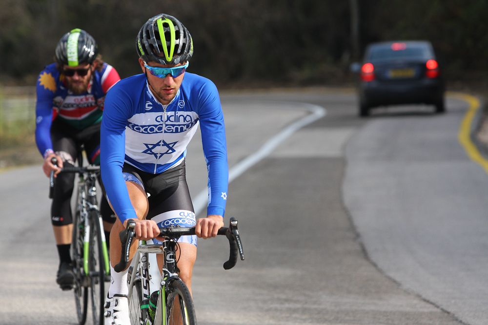 Guy Sagiv leads Dan Craven up a climb