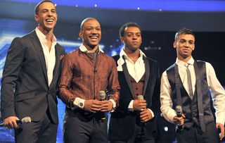 JLS are JB Gill, Aston Merrygold, Oritse Williams, Marvin Humes. The X Factor, Dec 2008