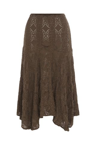 With Jéan, Maeve Midi Skirt in Brown