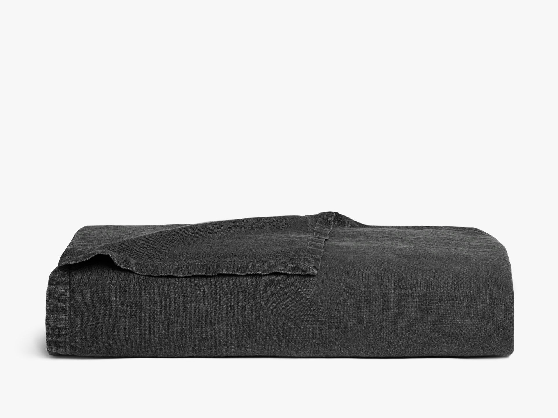 Vintage Linen Bed Blanket (coal) - Full/queen / Coal
