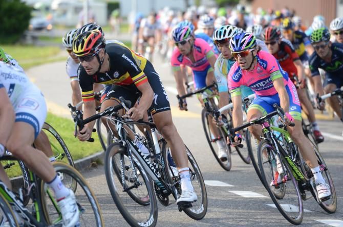Belgian champion Tom Boonen (Omega Pharma-QuickStep) in action at the Tour de Suisse