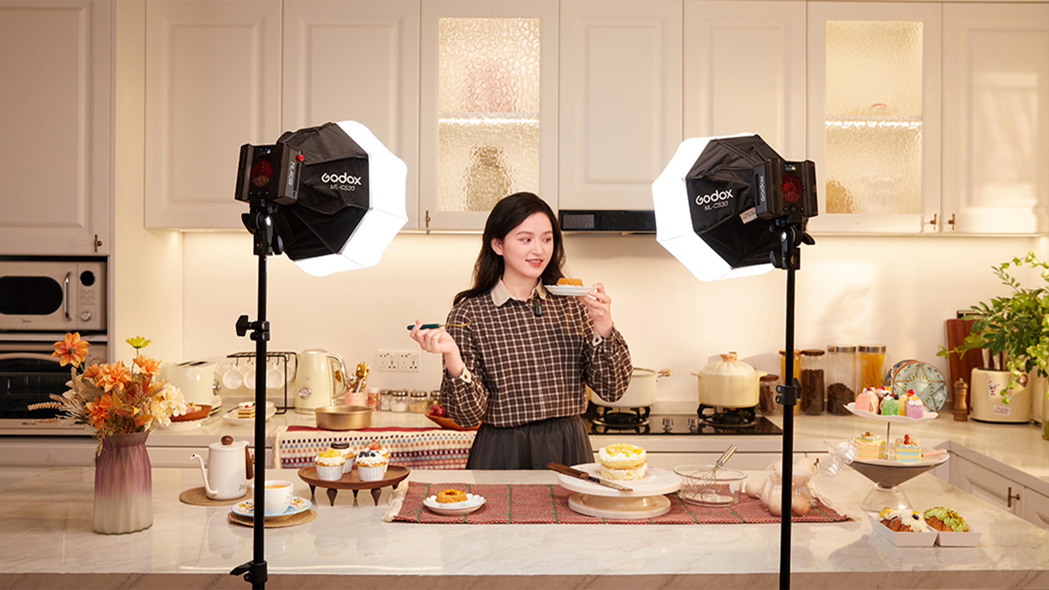 Godox lights in use.