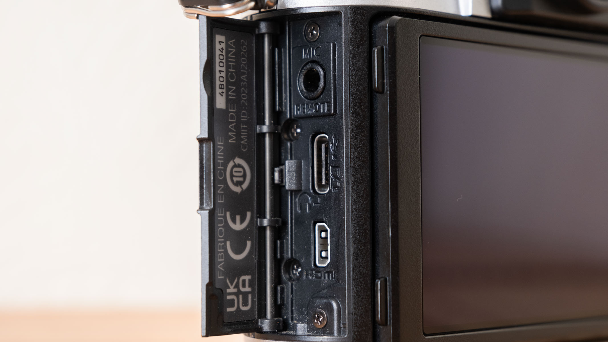 The Fujifilm X-T50 with a mic jack , USB-C port and mini HDMI port
