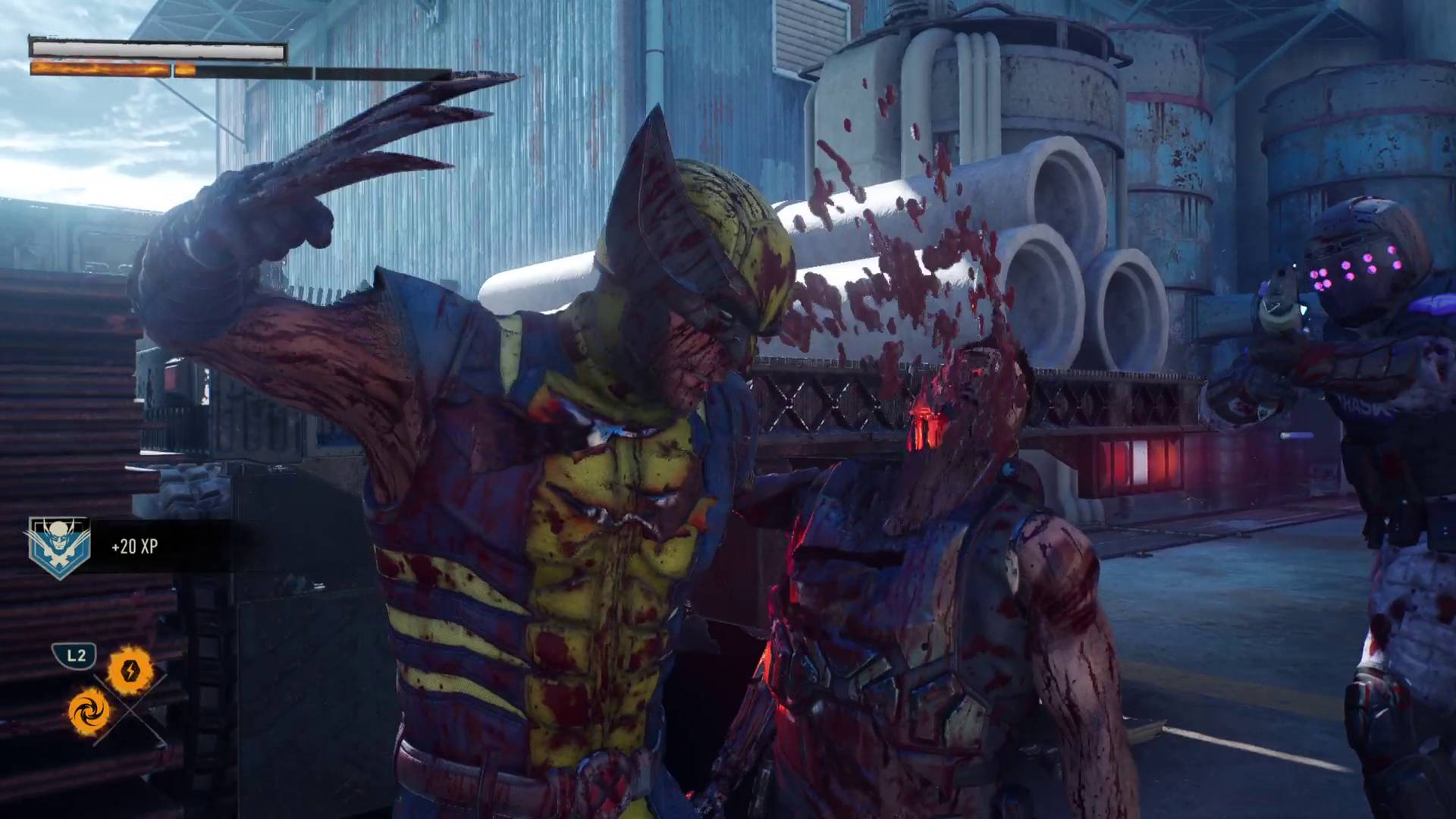 Marvel's Wolverine stabbing a reaver with Healing Strike Technique
