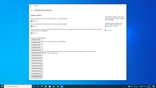 Advanced Options screen for Windows Update