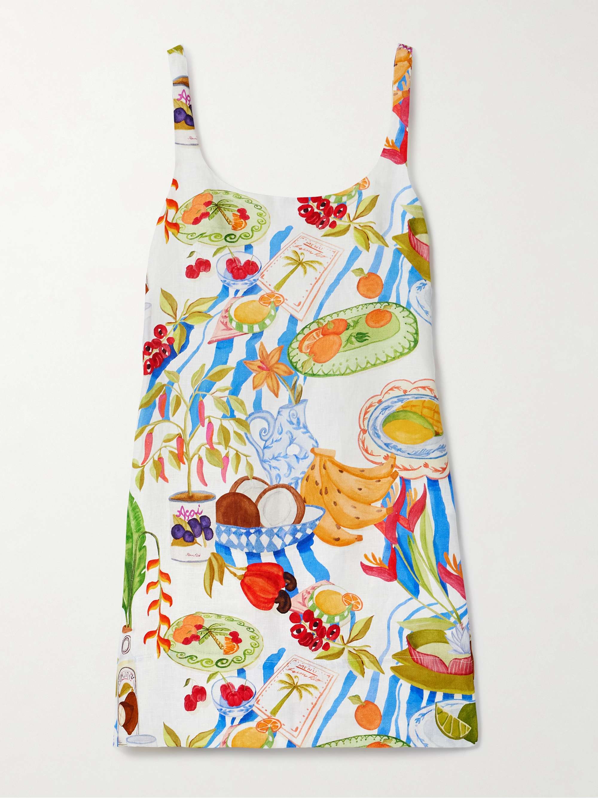 Printed Linen Mini Dress