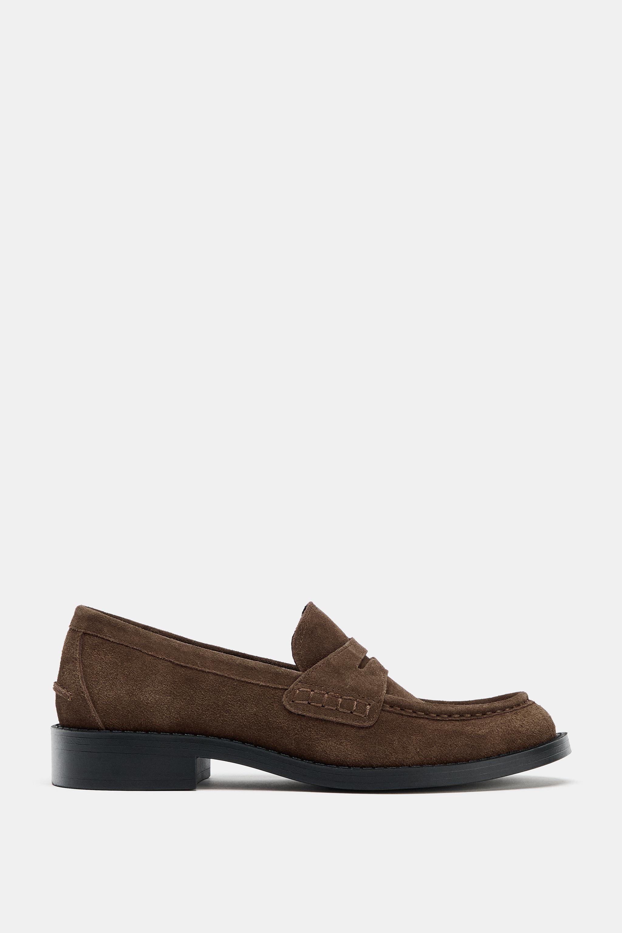 Split Suede Loafers