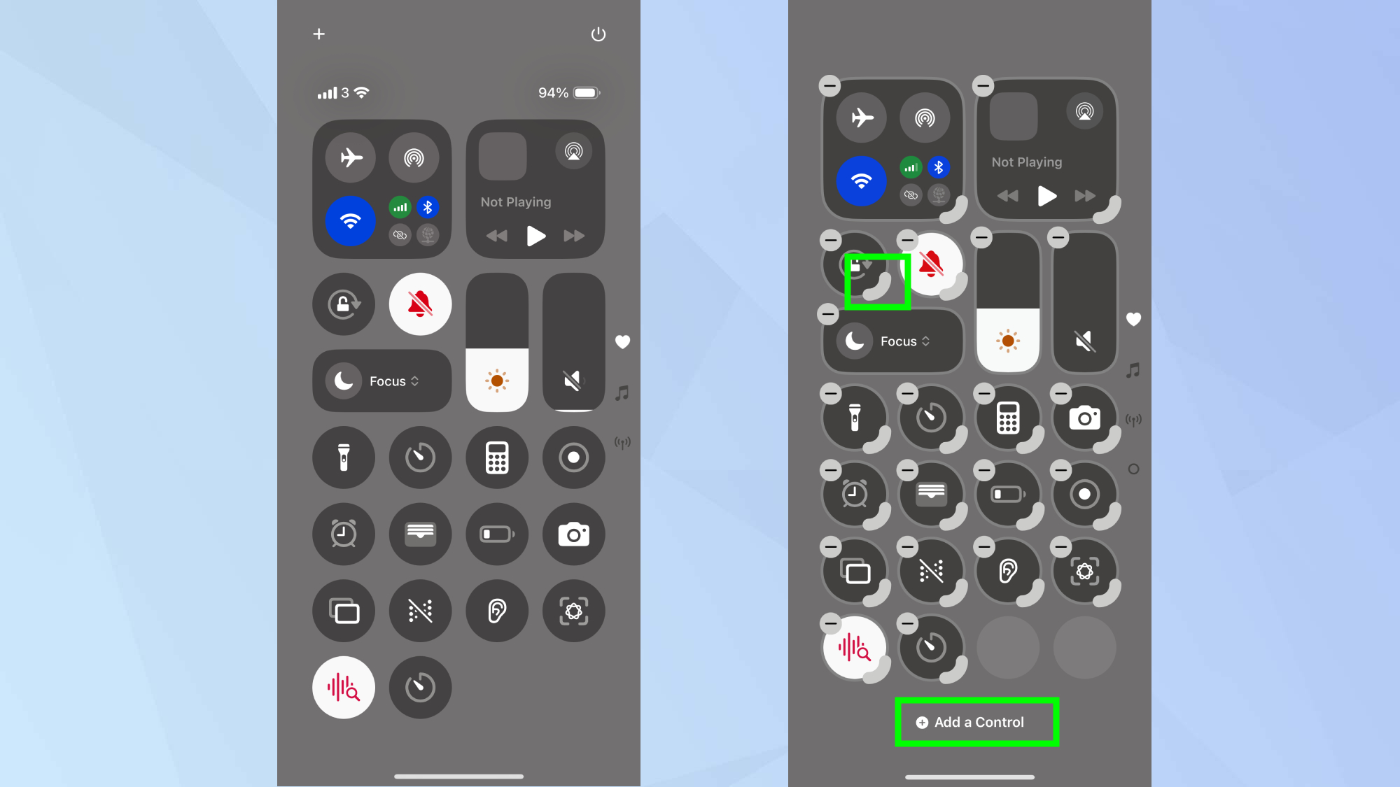 iPhone Control Center 