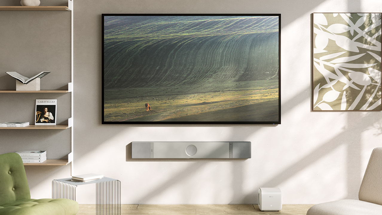 KEF XIO soundbar lifestyle setup