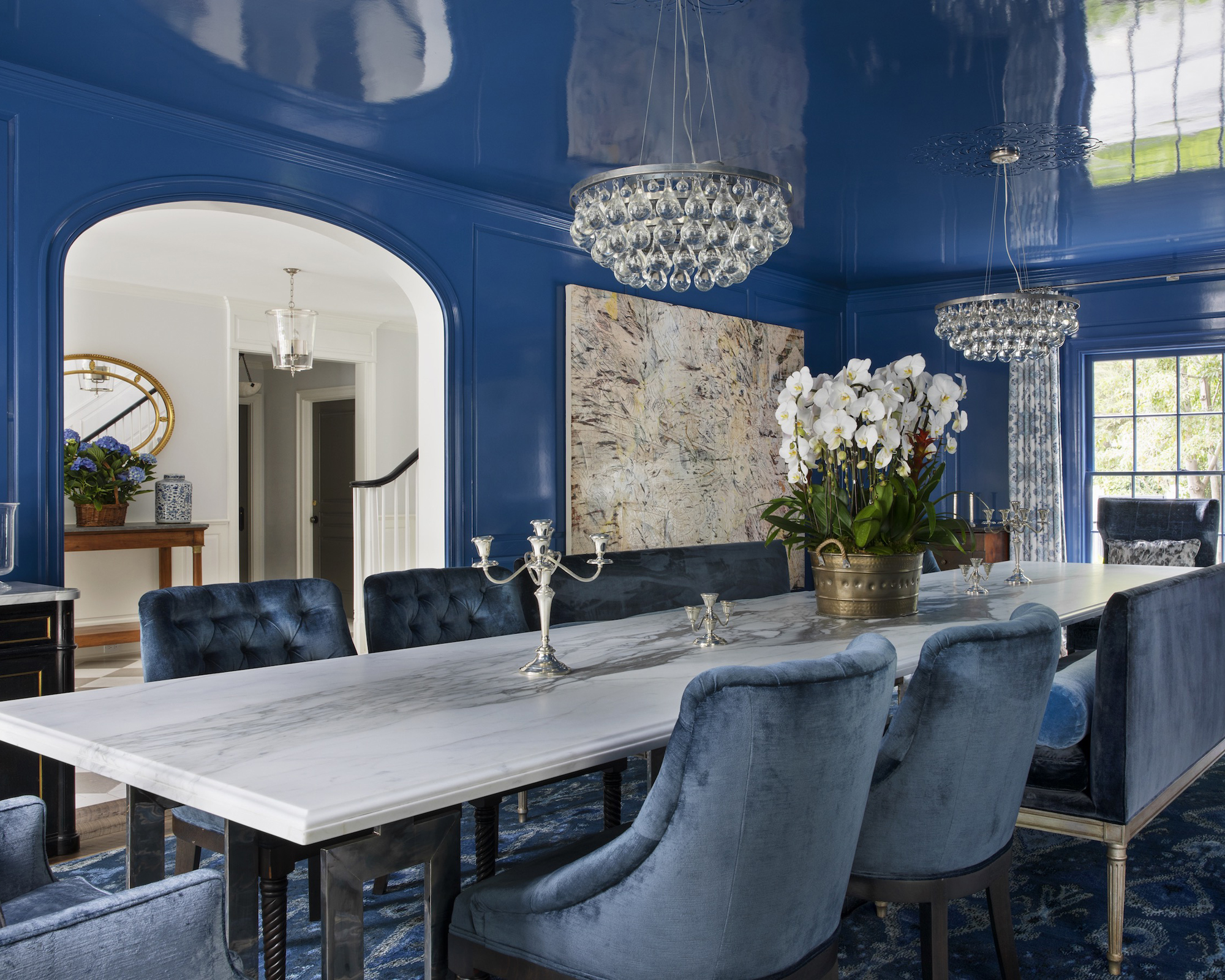 royal blue dining room