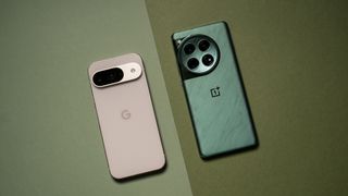 Google Pixel 9 next to OnePlus 12