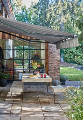patio awning, patio shade ideas by Thomas Sanderson