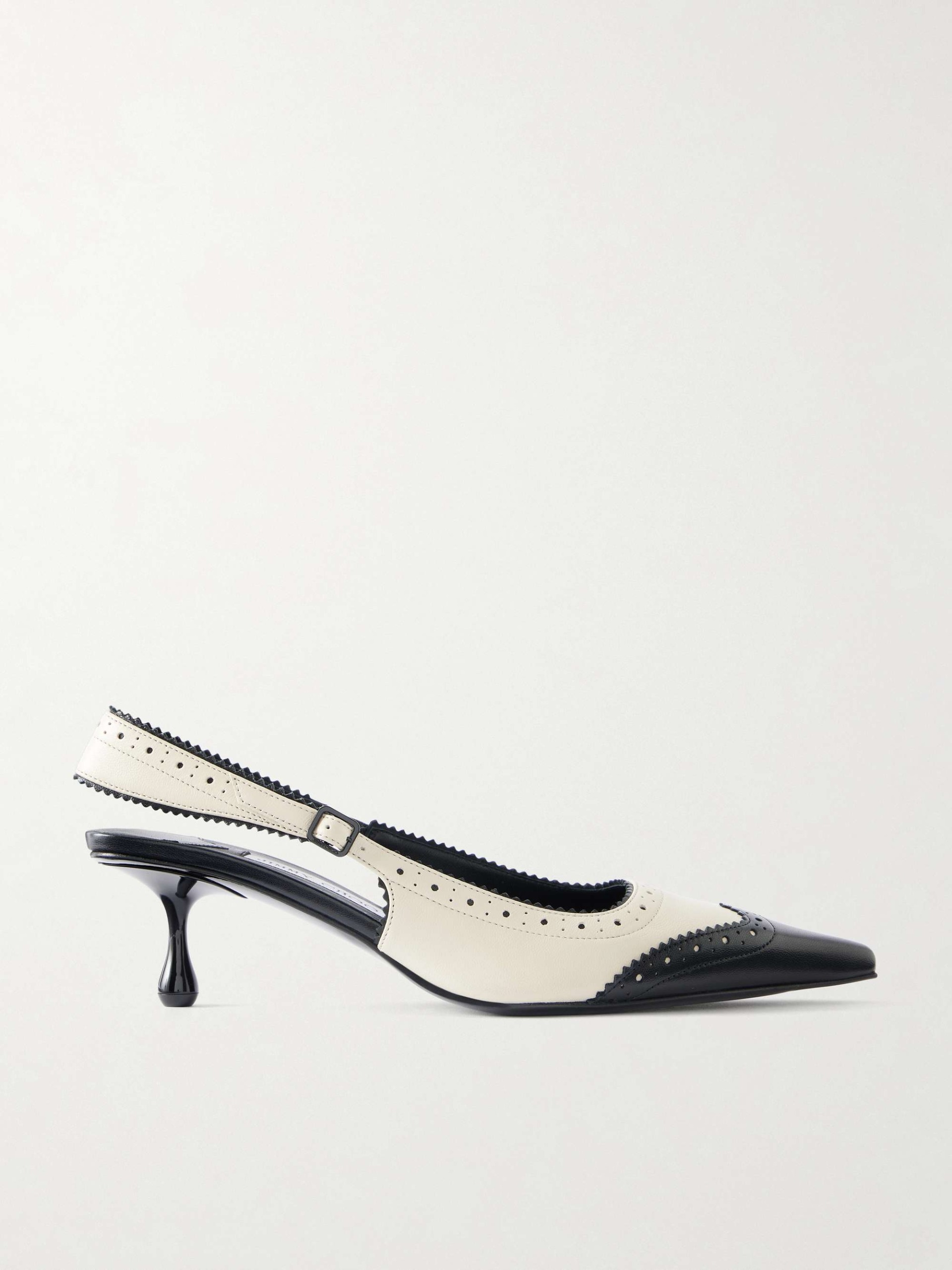 Amel 50 Two-Tone Leather Slingback Pumps