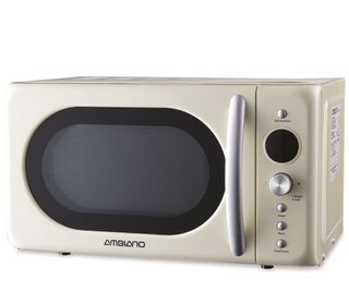aldi retro microwave with white background