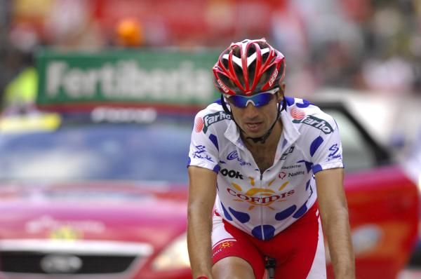 David Moncoutie (Cofidis) in the mountains jersey at the Vuelta.