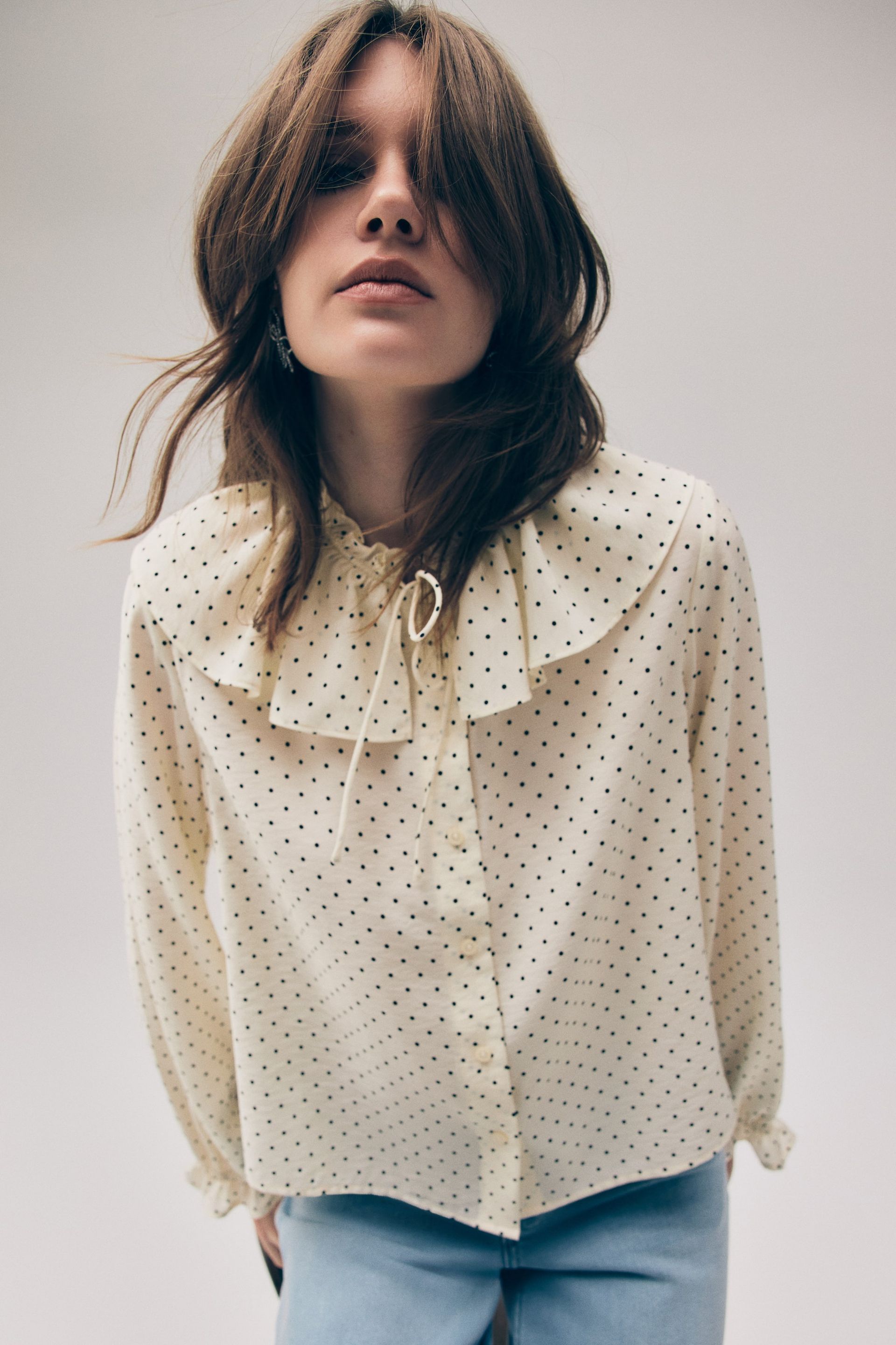 Frill-Trimmed Blouse