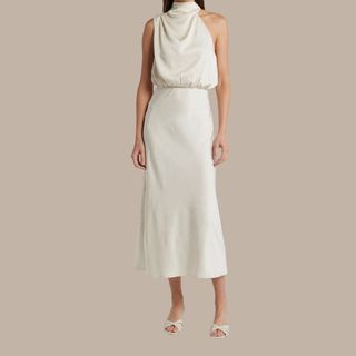 flat lay image of white dress