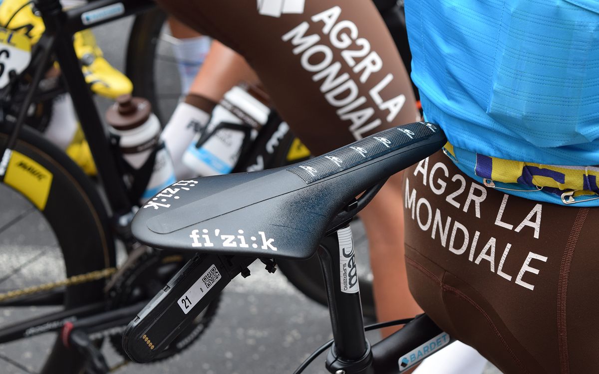 Bardet adds a strip of LizardSkins handlebar tape to his saddle
