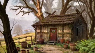 AI Photoshop tutorial; a countryside cottage